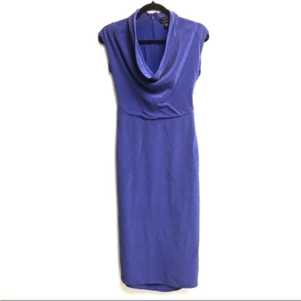 TED BAKER London Silk Sleeveless Cowl Neck Midi Dress XS/S